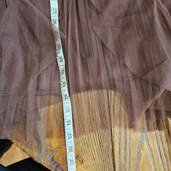Zero Degrees Celsius New York High Waisted Ruffle Hem Pleated Skirt Sz L $160